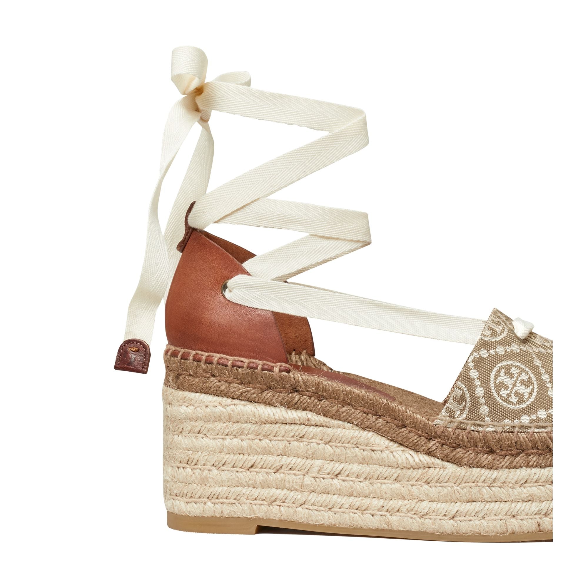Women T Monogram Espadrille Wedge 75Mm - Inverse Hazel T-Monogram / Jazz Cuoio