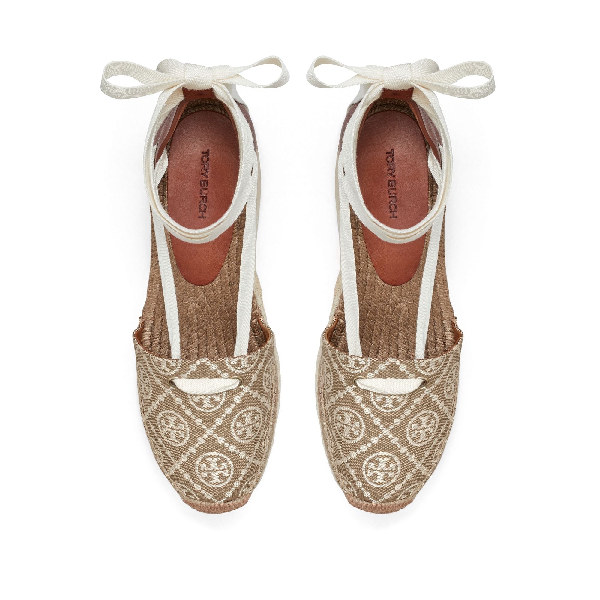 Women T Monogram Espadrille Wedge 75Mm - Inverse Hazel T-Monogram / Jazz Cuoio