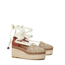 Women T Monogram Espadrille Wedge 75Mm - Inverse Hazel T-Monogram / Jazz Cuoio