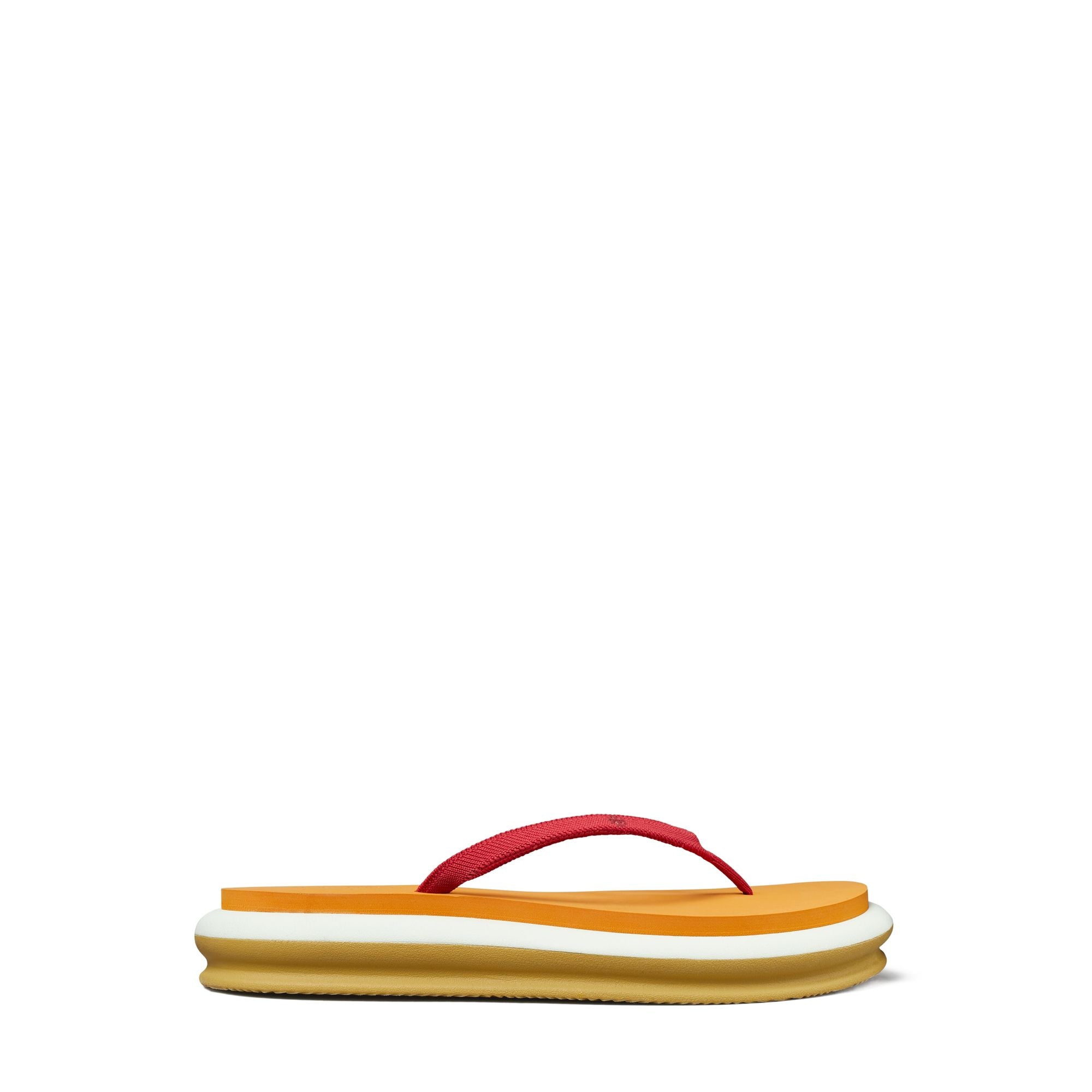 Women Layered Flip Flop - Tory Red / Orange Citrine / Meadow Mist