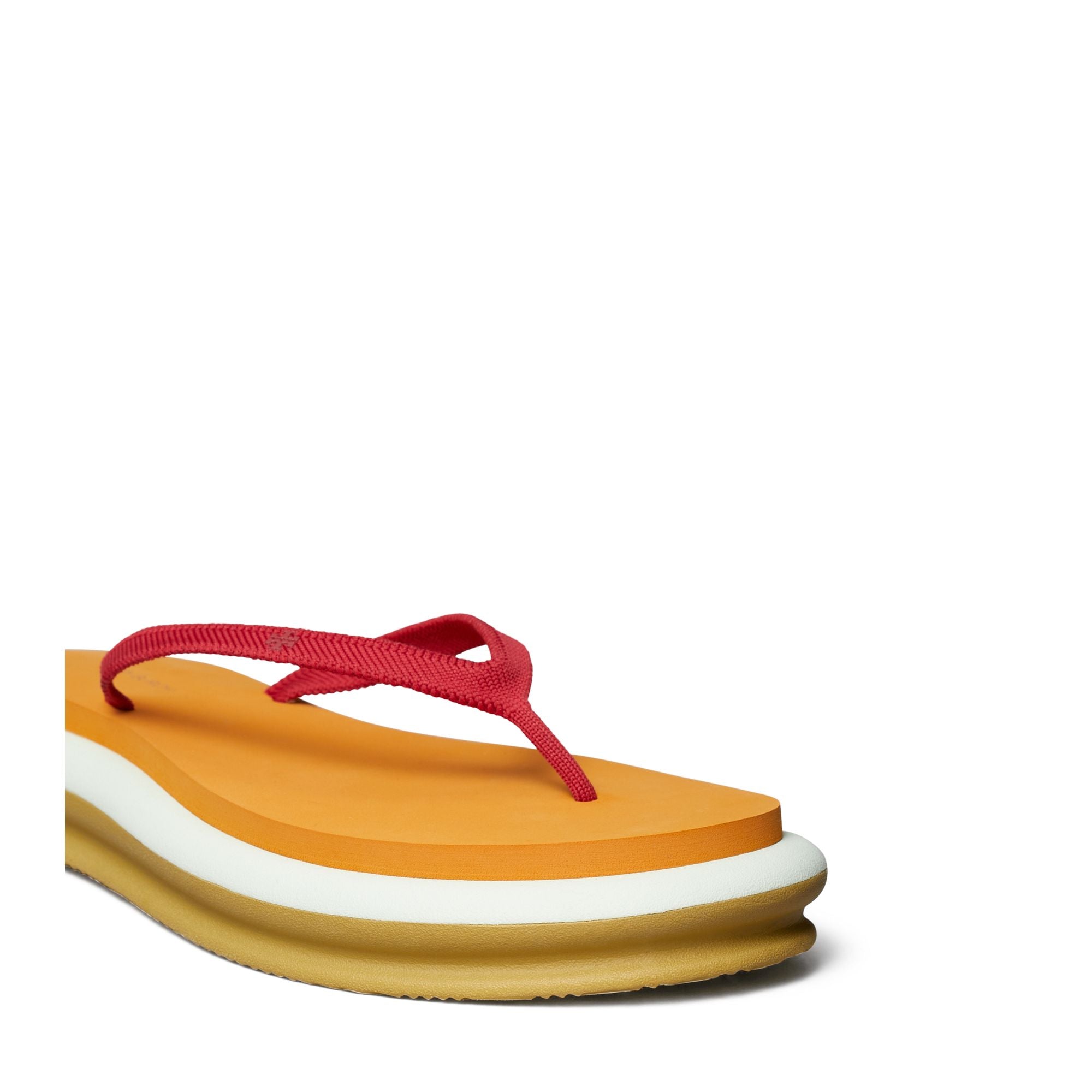 Women Layered Flip Flop - Tory Red / Orange Citrine / Meadow Mist