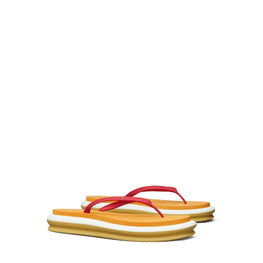 Women Layered Flip Flop - Tory Red / Orange Citrine / Meadow Mist