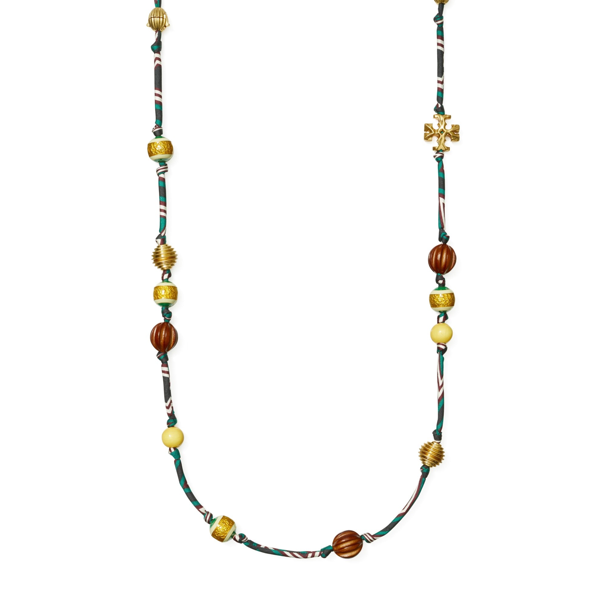 Women Roxanne Beaded Long Necklace - Rolled Gold / Multi