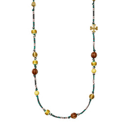 Women Roxanne Beaded Long Necklace - Rolled Gold / Multi