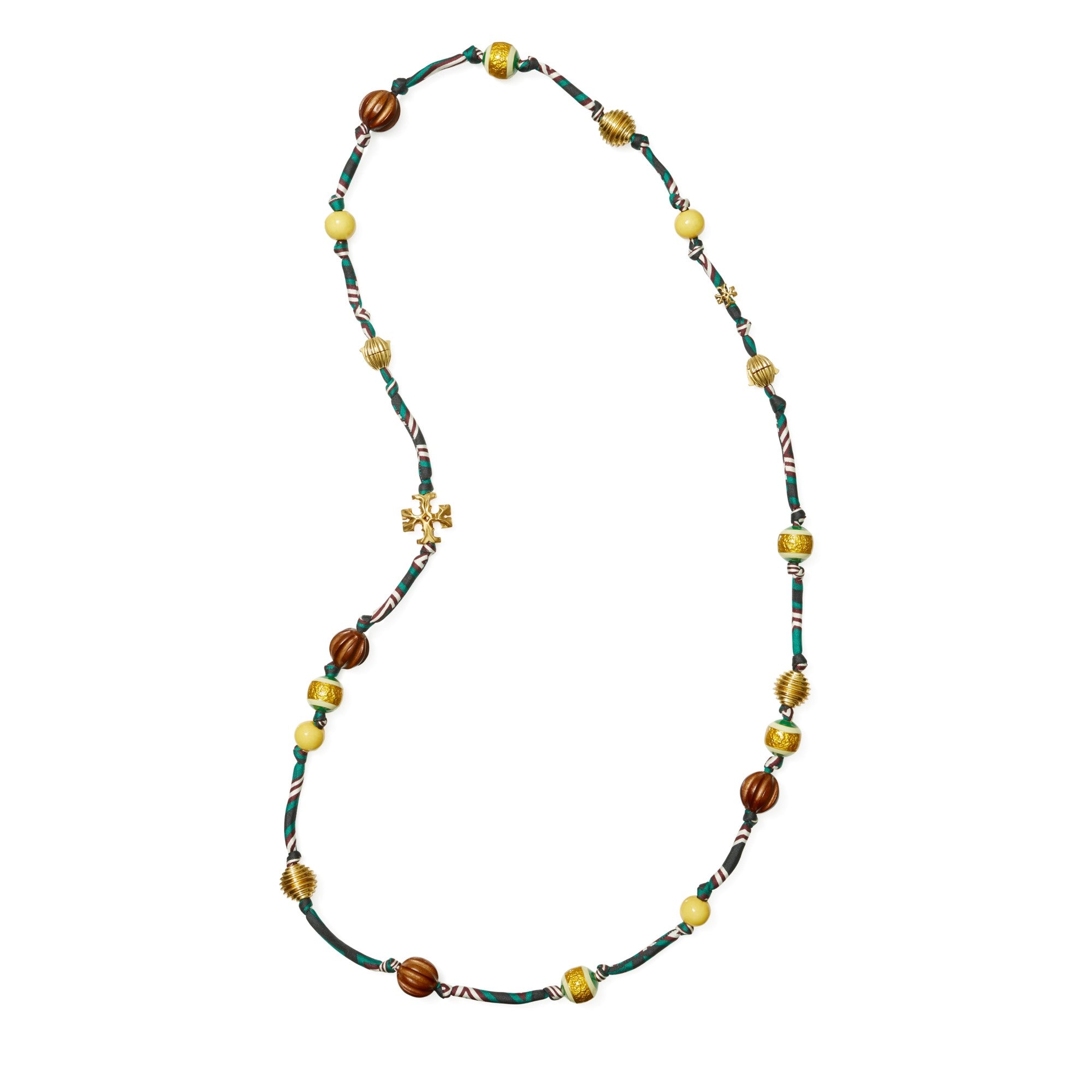 Women Roxanne Beaded Long Necklace - Rolled Gold / Multi