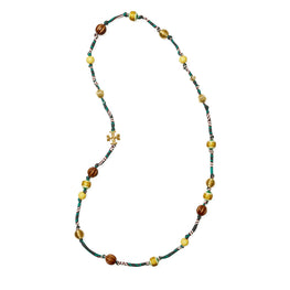 Women Roxanne Beaded Long Necklace - Rolled Gold / Multi
