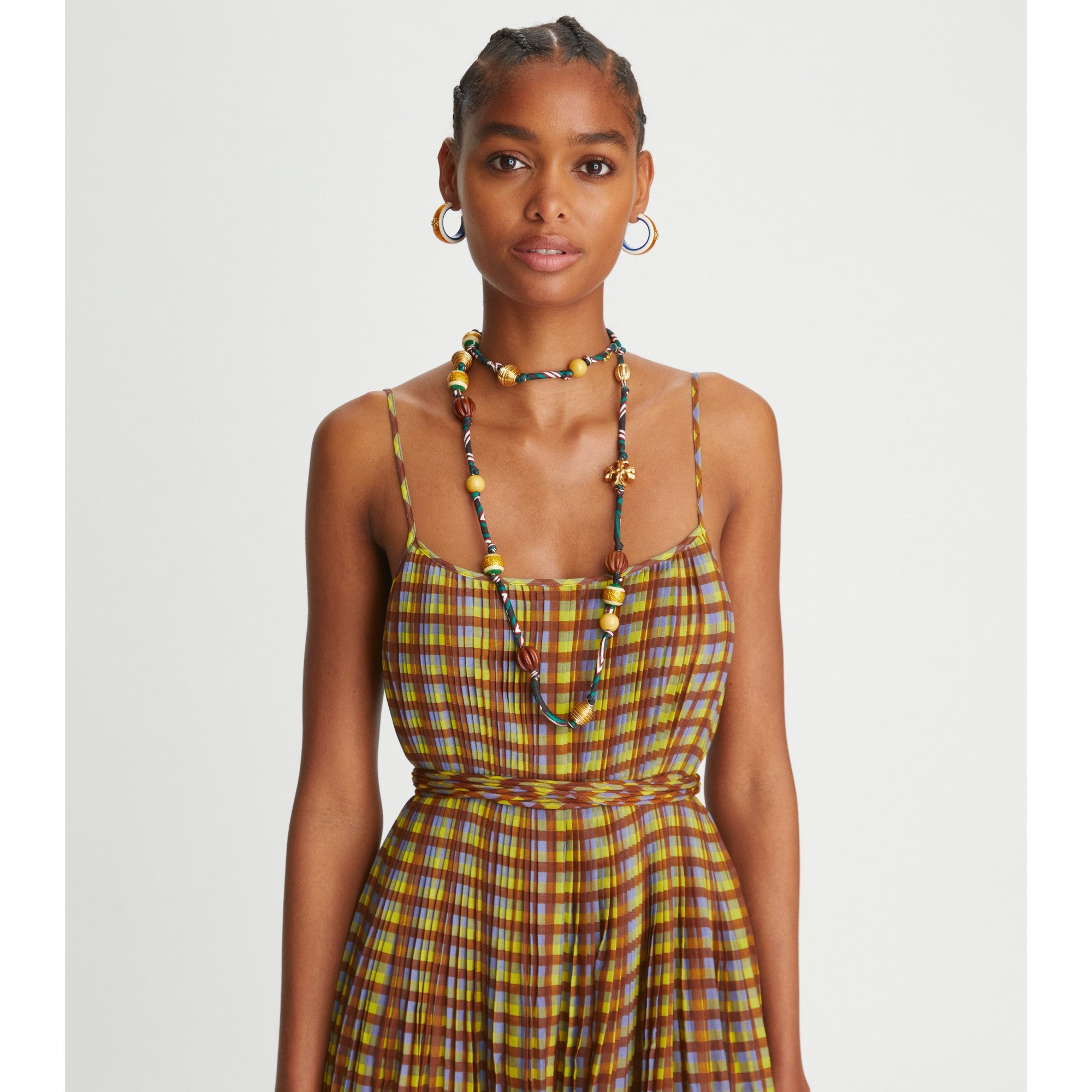 Women Roxanne Beaded Long Necklace - Rolled Gold / Multi