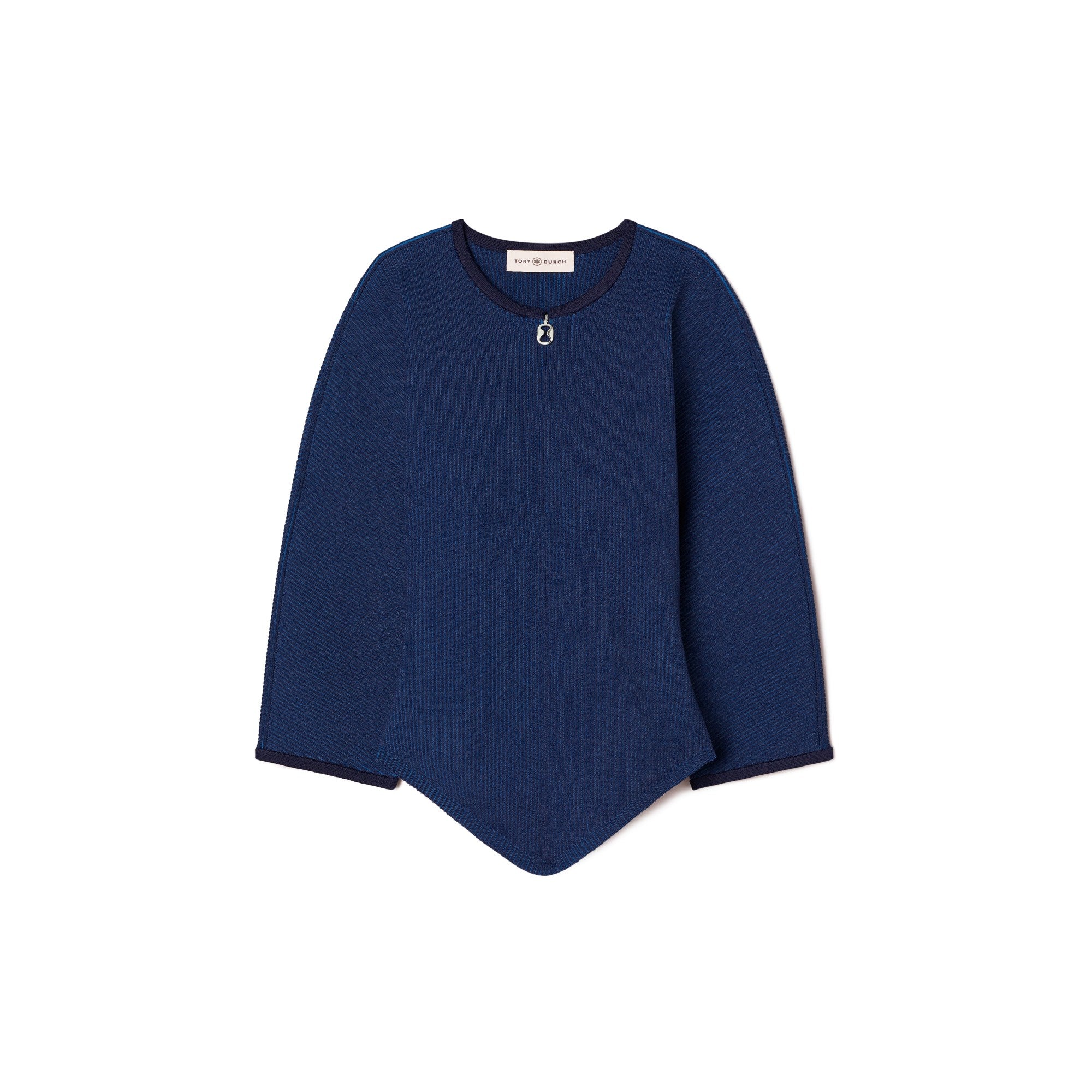 Women Plaited-Rib Quarter Zip - Tory Navy / Bright Sea