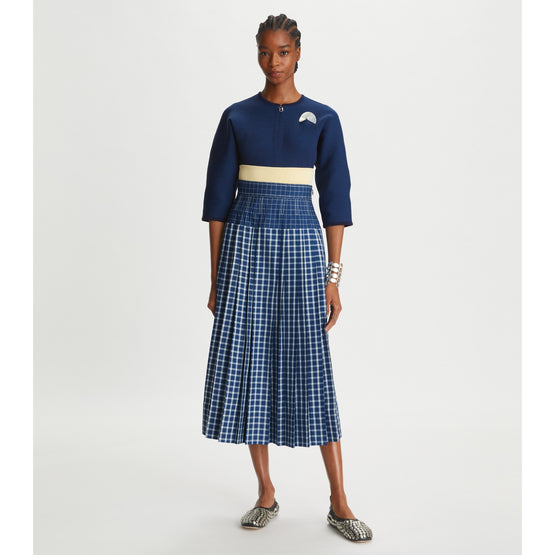 Women Plaited-Rib Quarter Zip - Tory Navy / Bright Sea