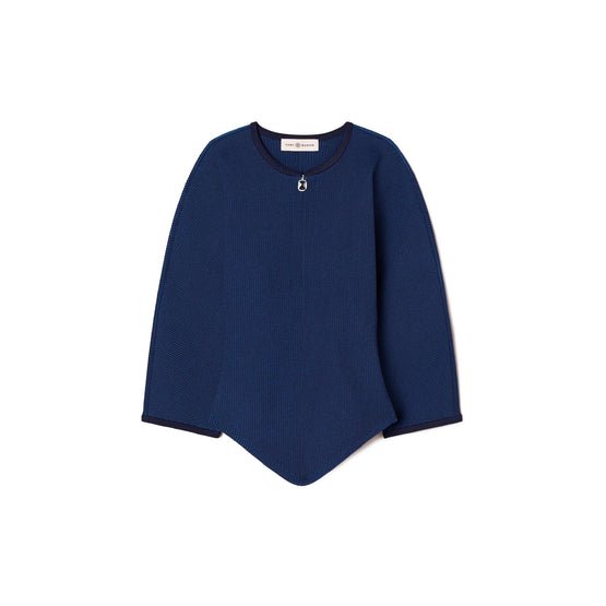 Women Plaited-Rib Quarter Zip - Tory Navy / Bright Sea