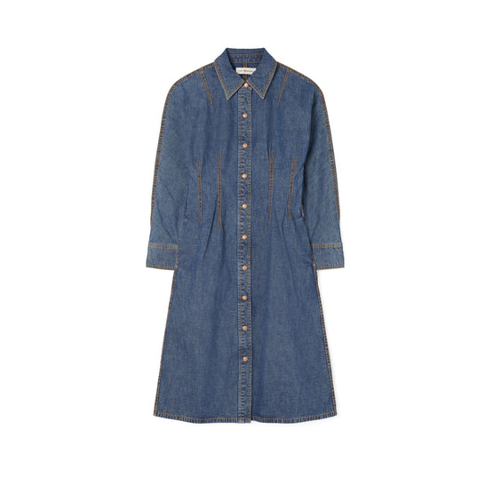 Women Denim Shirtdress - Medium Wash