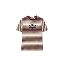 Women Woven Double T T-Shirt - Evening Plum/French Cream