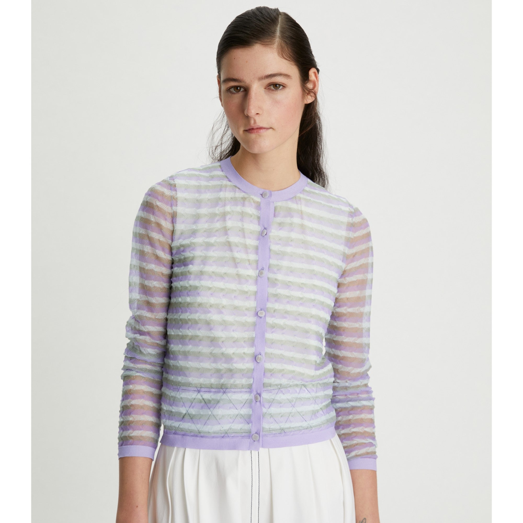 Women Shimmer Cardigan - Lilac Shimmer
