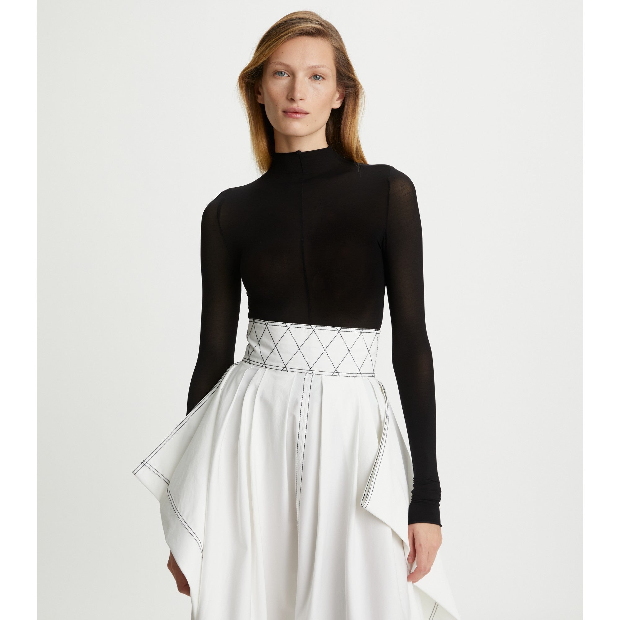 Women Long-Sleeve Jersey Top - Black