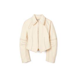 Women Cotton Twill Jacket - French Cream
