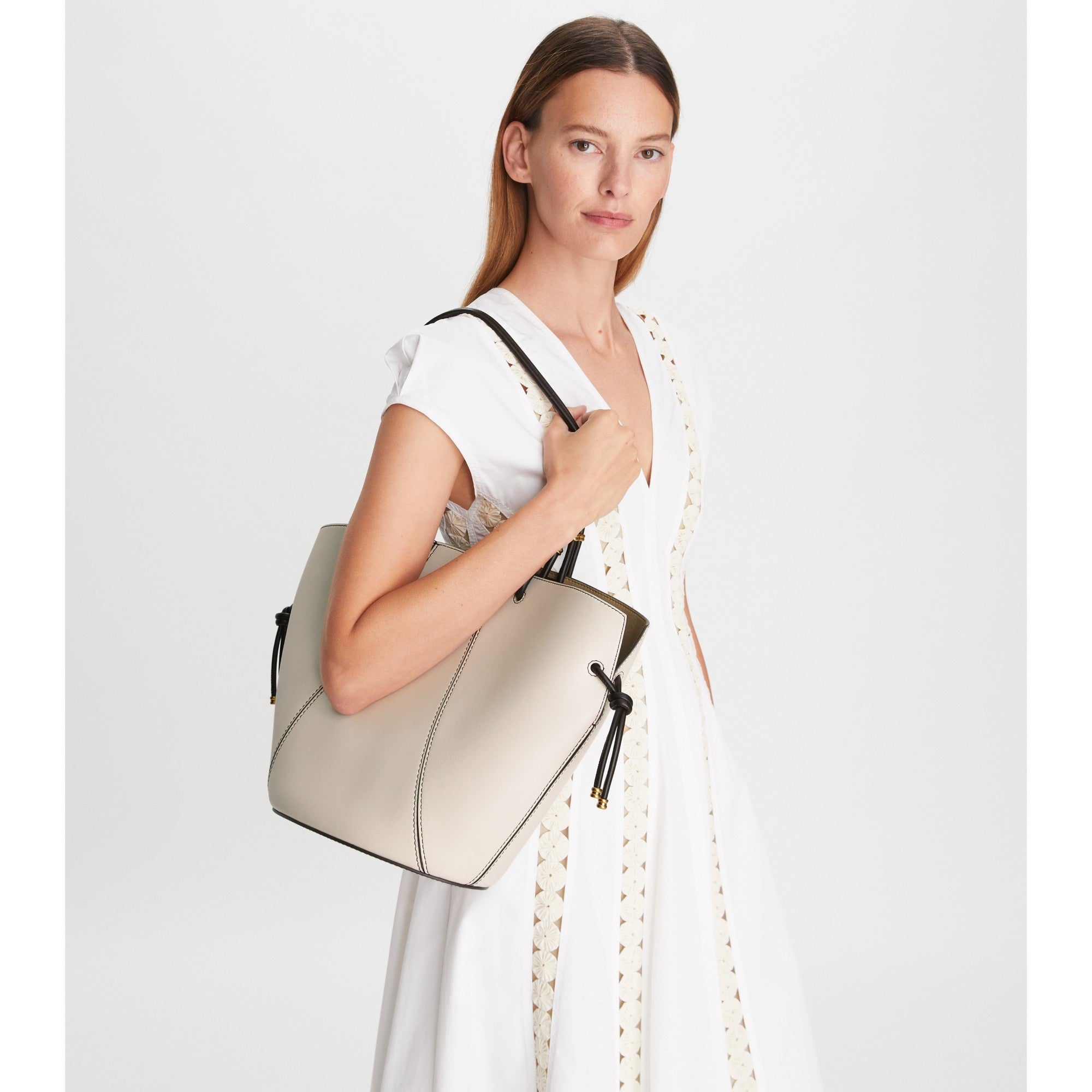Women Spaghetti Strap Tote - New Ivory