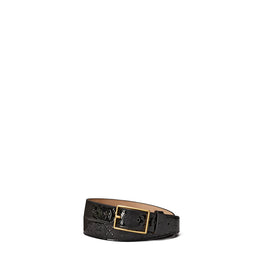 Women 1" T Monogram Patent Belt - Black