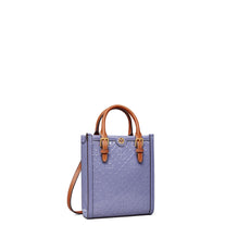 Women T Monogram Patent Embossed Mini N/S Tote - Dark Lotus