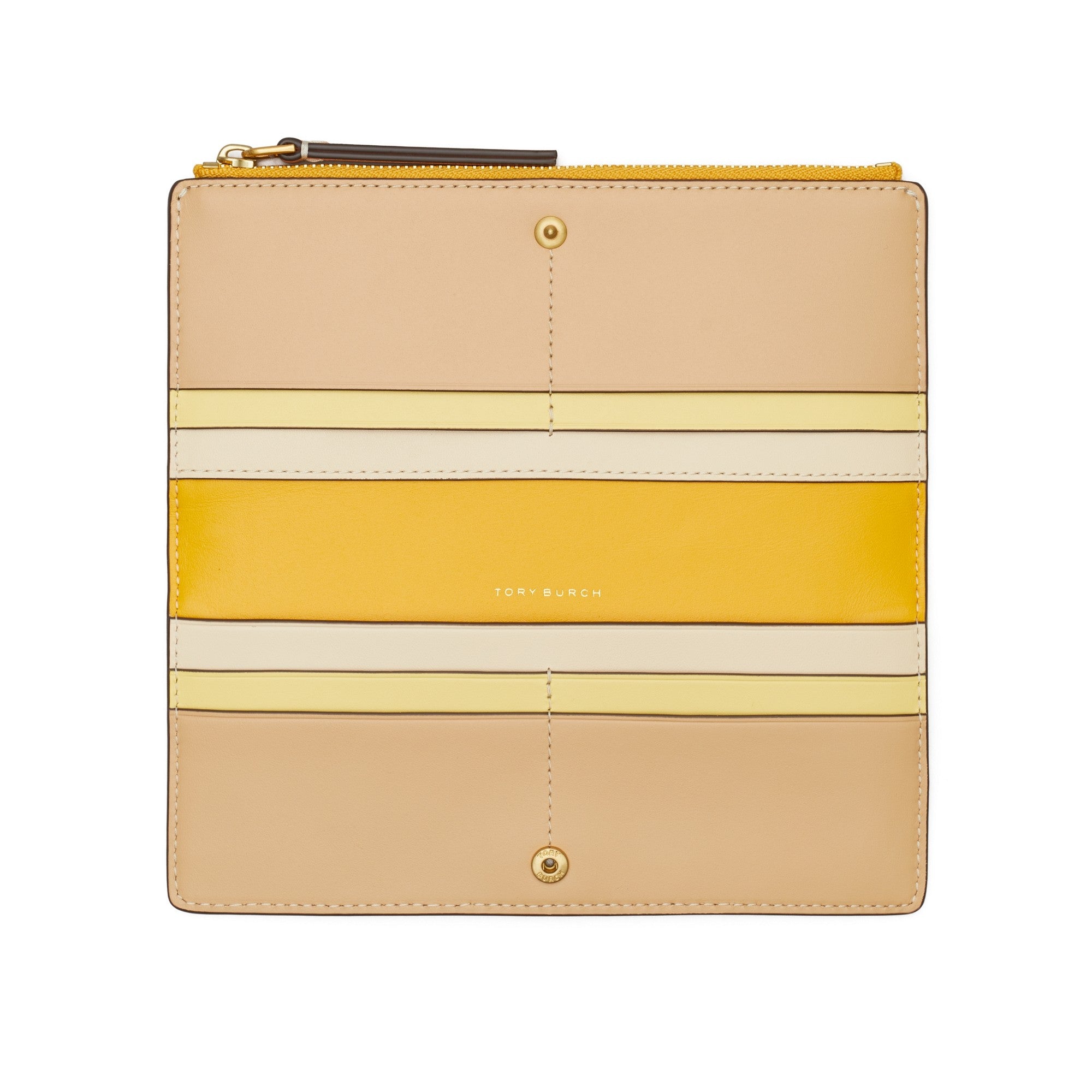 Women Robinson Patchwork Zip Slim Wallet - New Cream