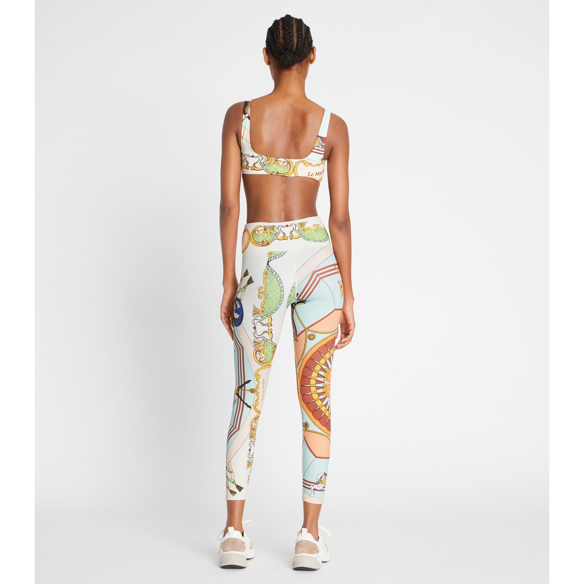 Women Printed Weightless 7/8 Legging - French Cream Carousel Scarf