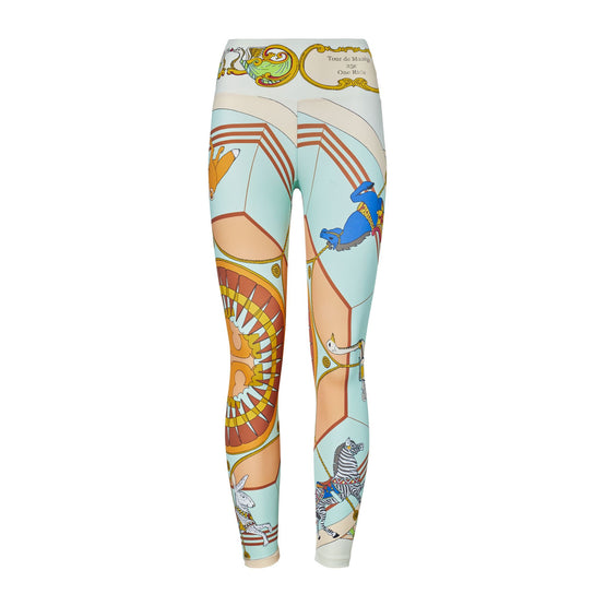 Women Printed Weightless 7/8 Legging - French Cream Carousel Scarf