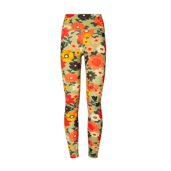 Women Printed Weightless 7/8 Legging - Red Meadow Bloom Large