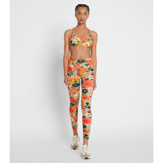 Women Printed Weightless 7/8 Legging - Red Meadow Bloom Large