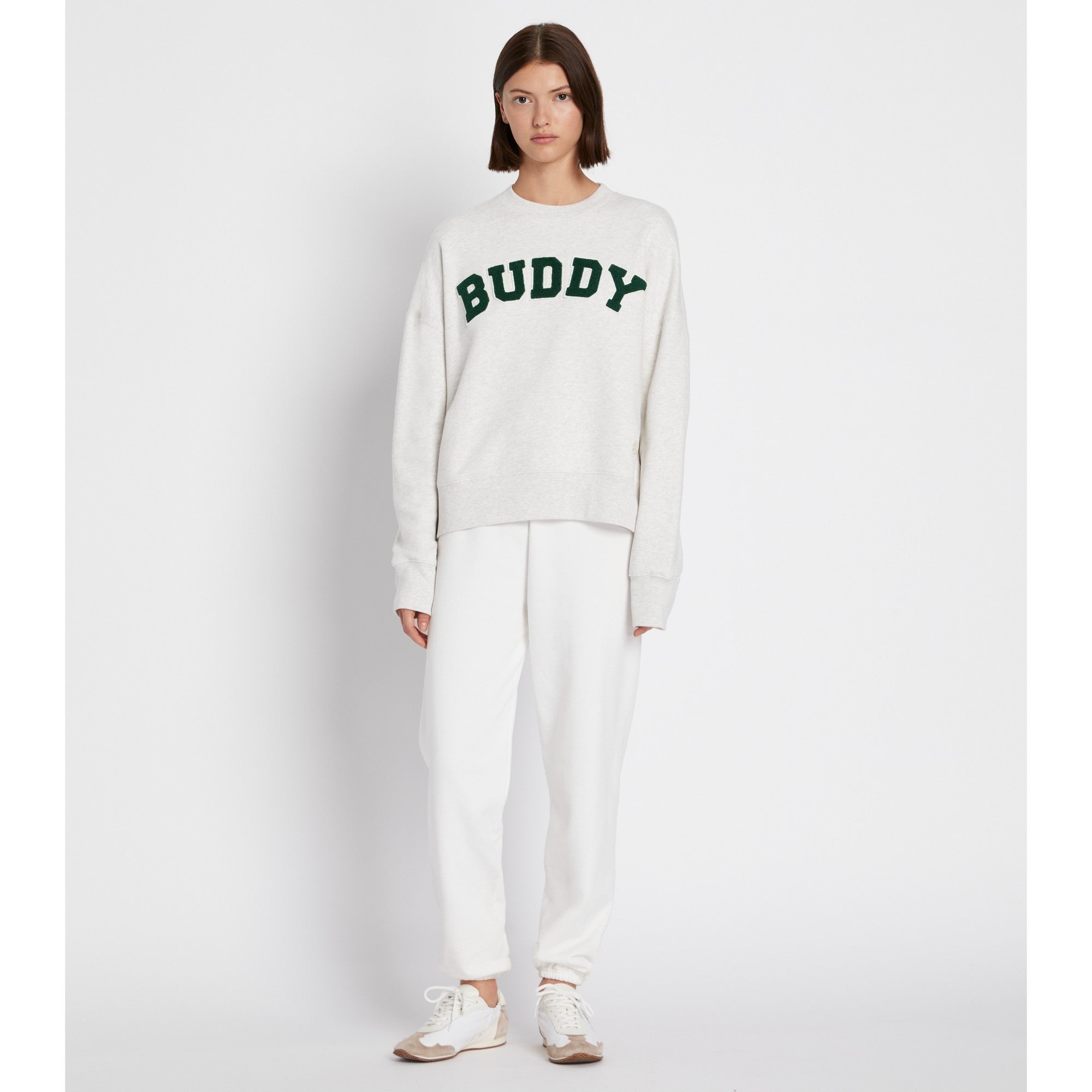 Women French Terry Buddy Crew - Light Grey Heather