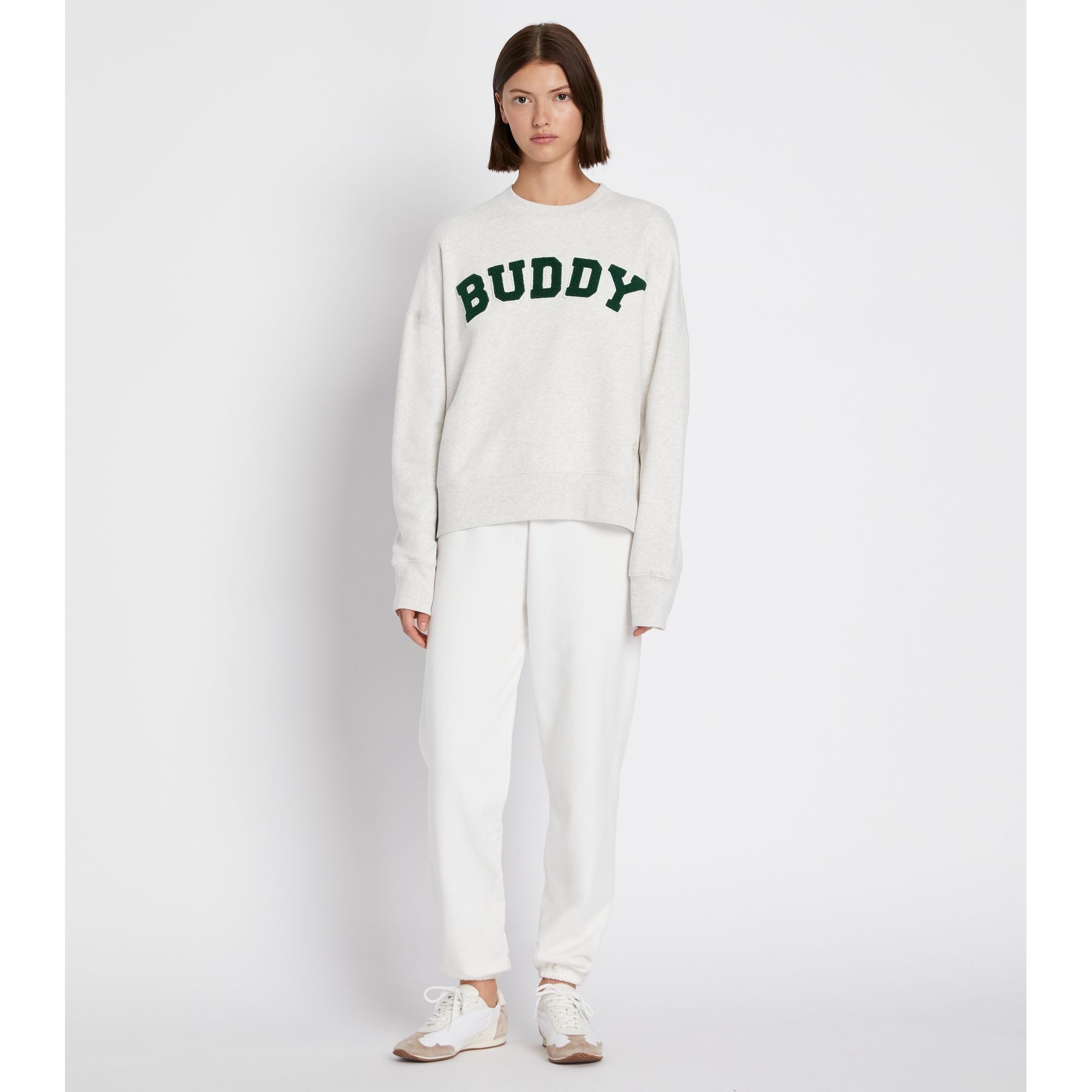 Women French Terry Buddy Crew - Light Grey Heather
