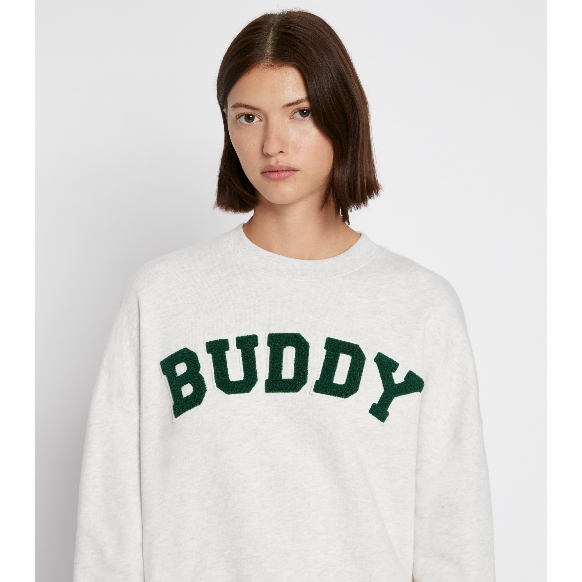 Women French Terry Buddy Crew - Light Grey Heather