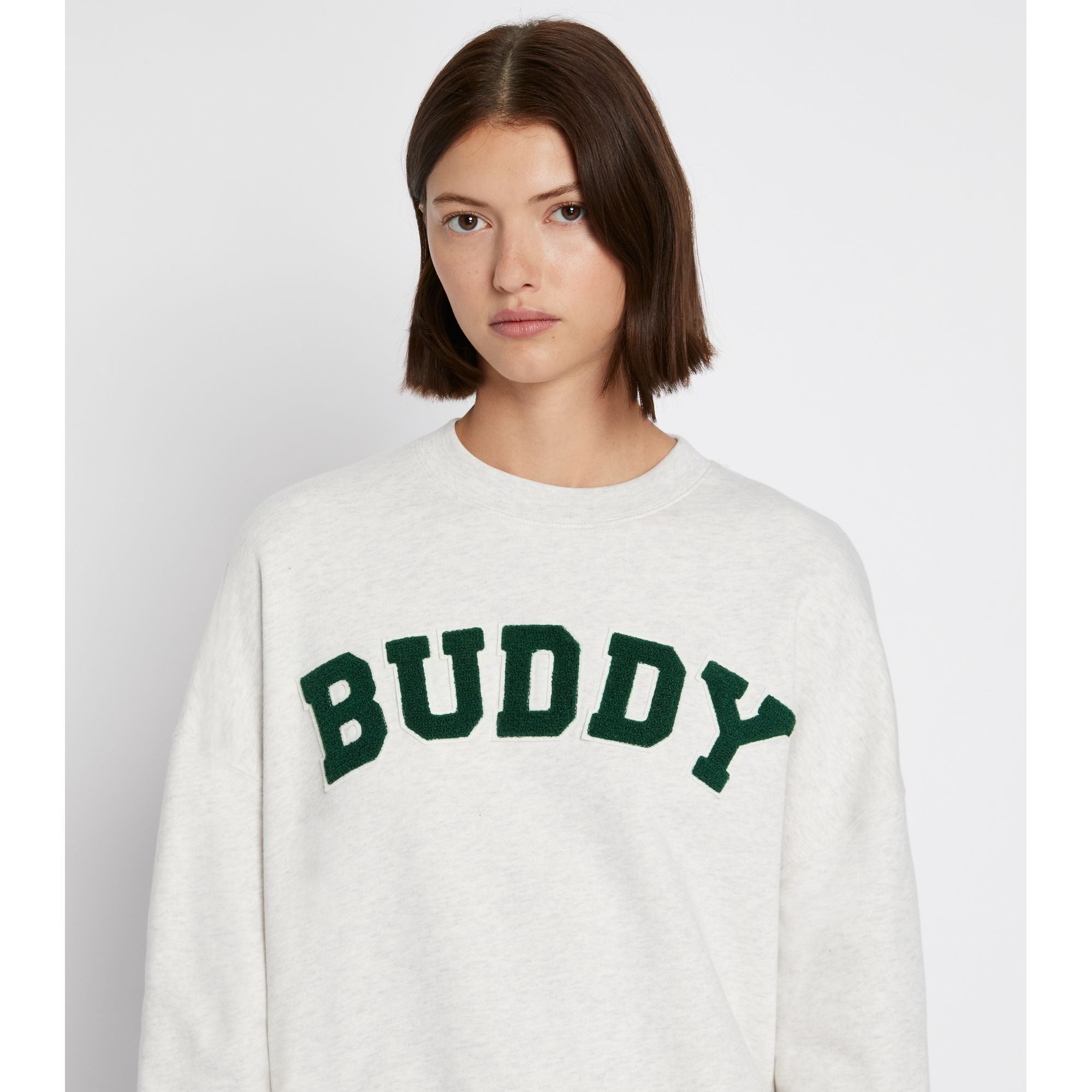 Women French Terry Buddy Crew - Light Grey Heather