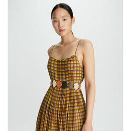 Women Die Cut Patchwork Tie Belt - Neutral Multi