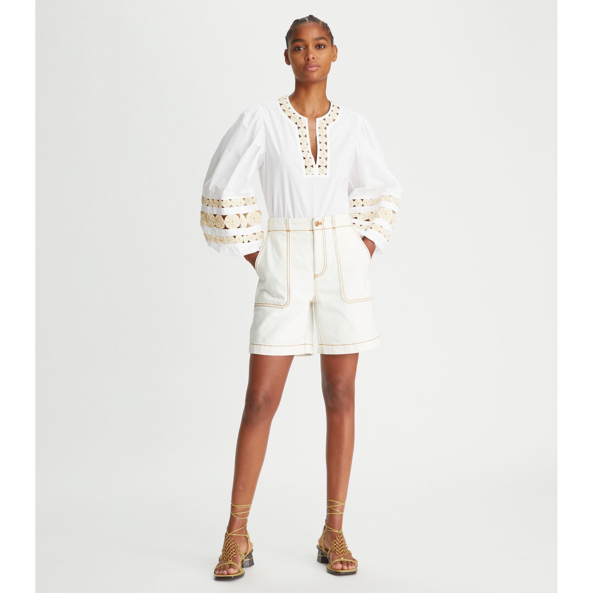 Women Denim Short - White Wash