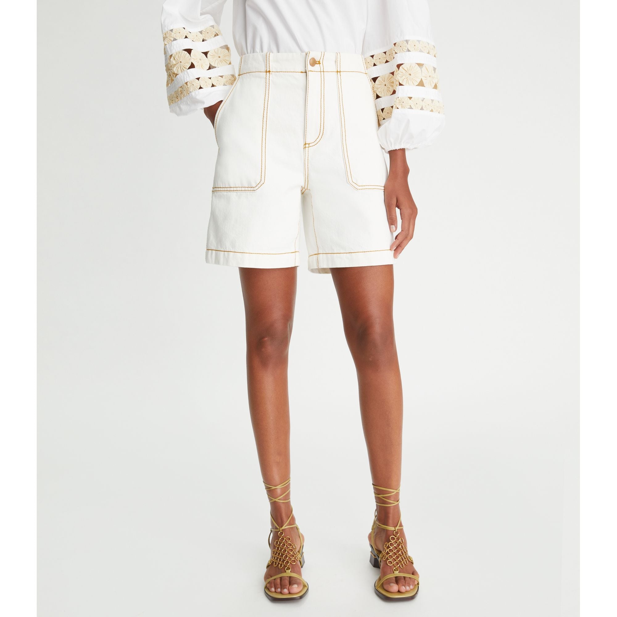Women Denim Short - White Wash
