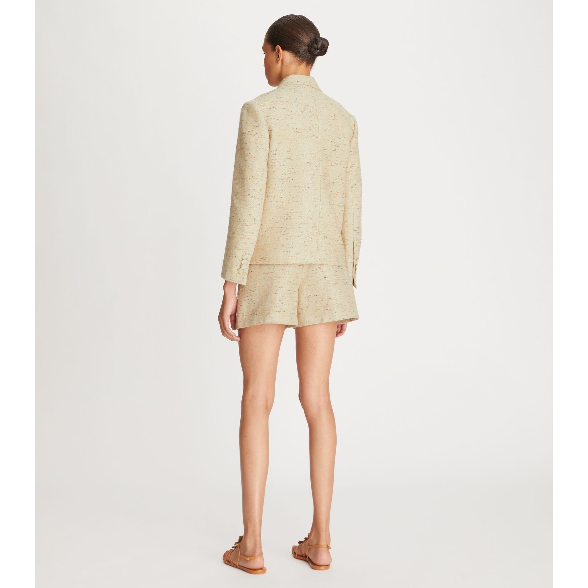 Women Confetti Twill Blazer - Beige/ Multicolor