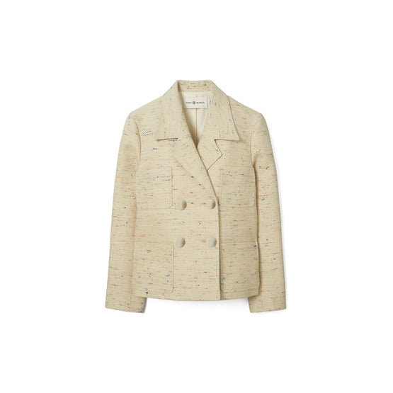 Women Confetti Twill Blazer - Beige/ Multicolor