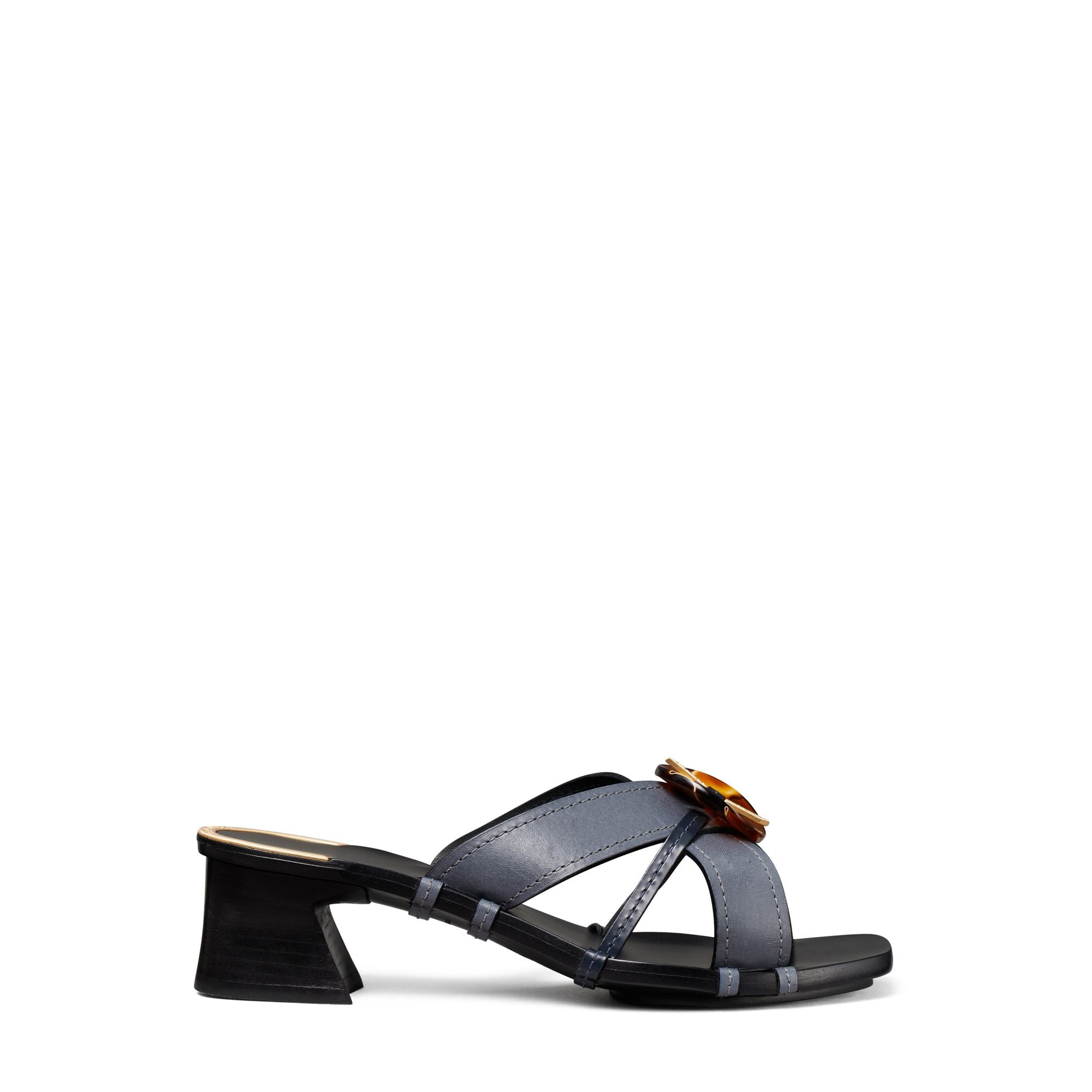 Women Knotted Heeled Mule Sandle 45Mm - Blu / Perfect Navy