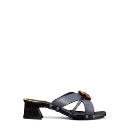 Women Knotted Heeled Mule Sandle 45Mm - Blu / Perfect Navy
