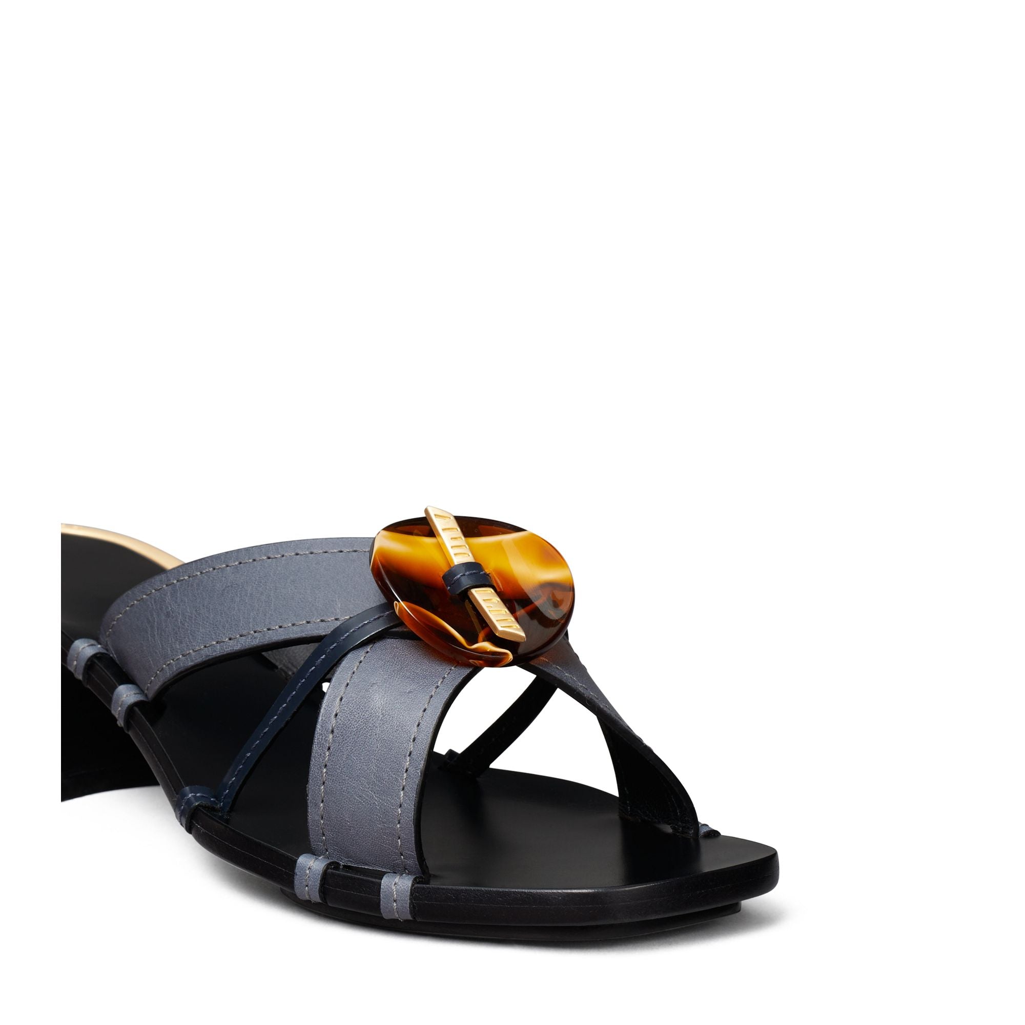 Women Knotted Heeled Mule Sandle 45Mm - Blu / Perfect Navy