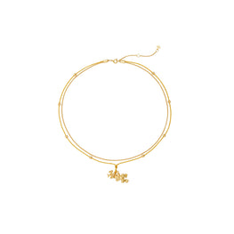 Women Kira Pearl Pendant Necklace - Rolled Brass / Goldfinch