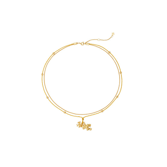 Women Kira Pearl Pendant Necklace - Rolled Brass / Goldfinch