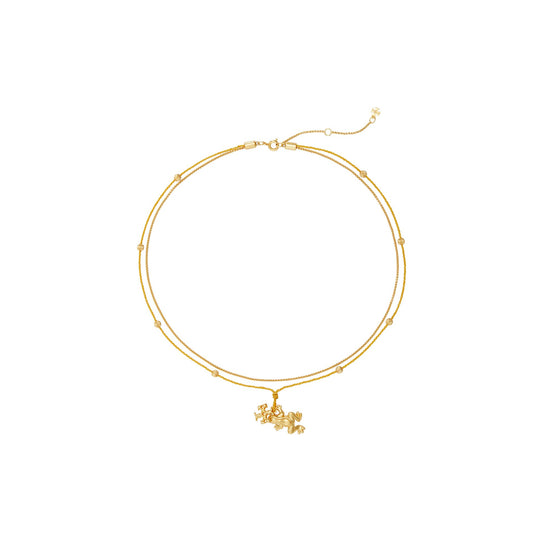 Women Kira Pearl Pendant Necklace - Rolled Brass / Goldfinch