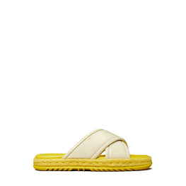 Women Criss Cross Espadrille - New Ivory/ Citrus