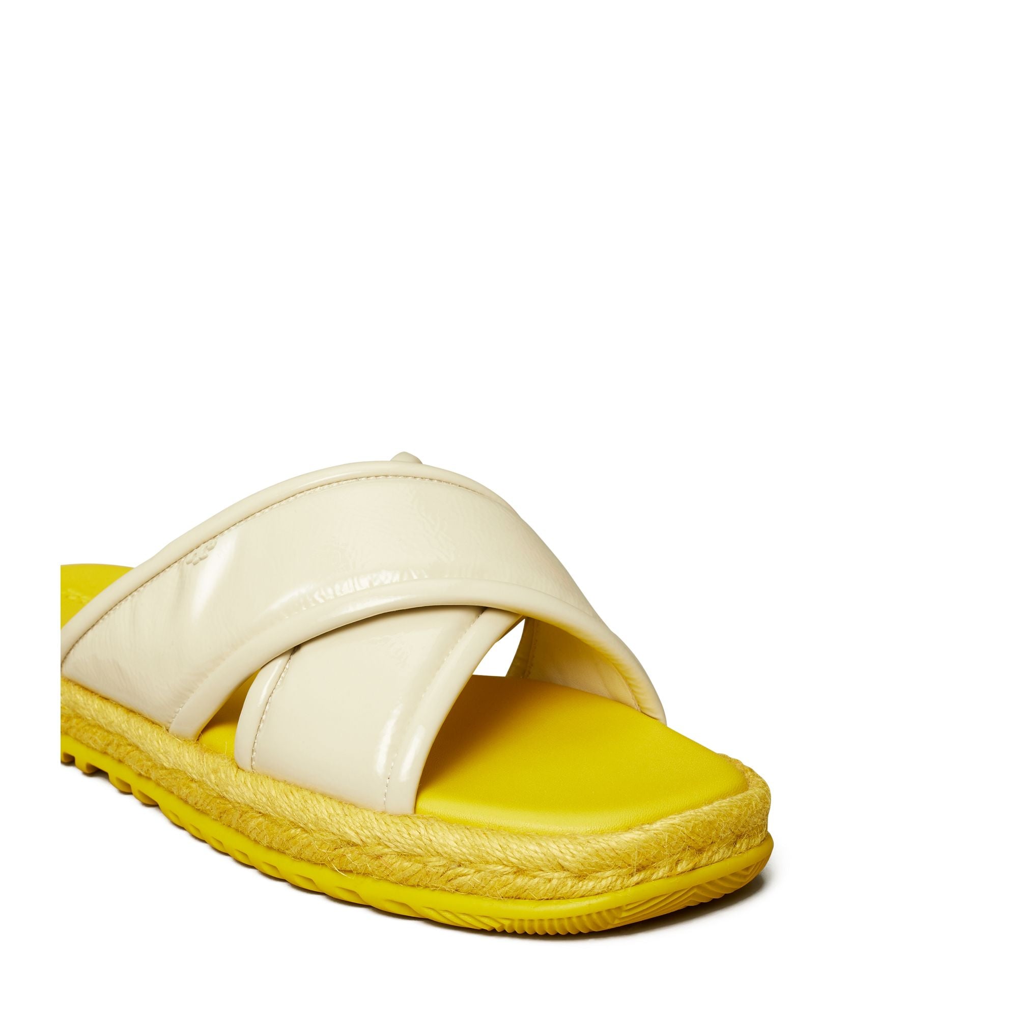 Women Criss Cross Espadrille - New Ivory/ Citrus