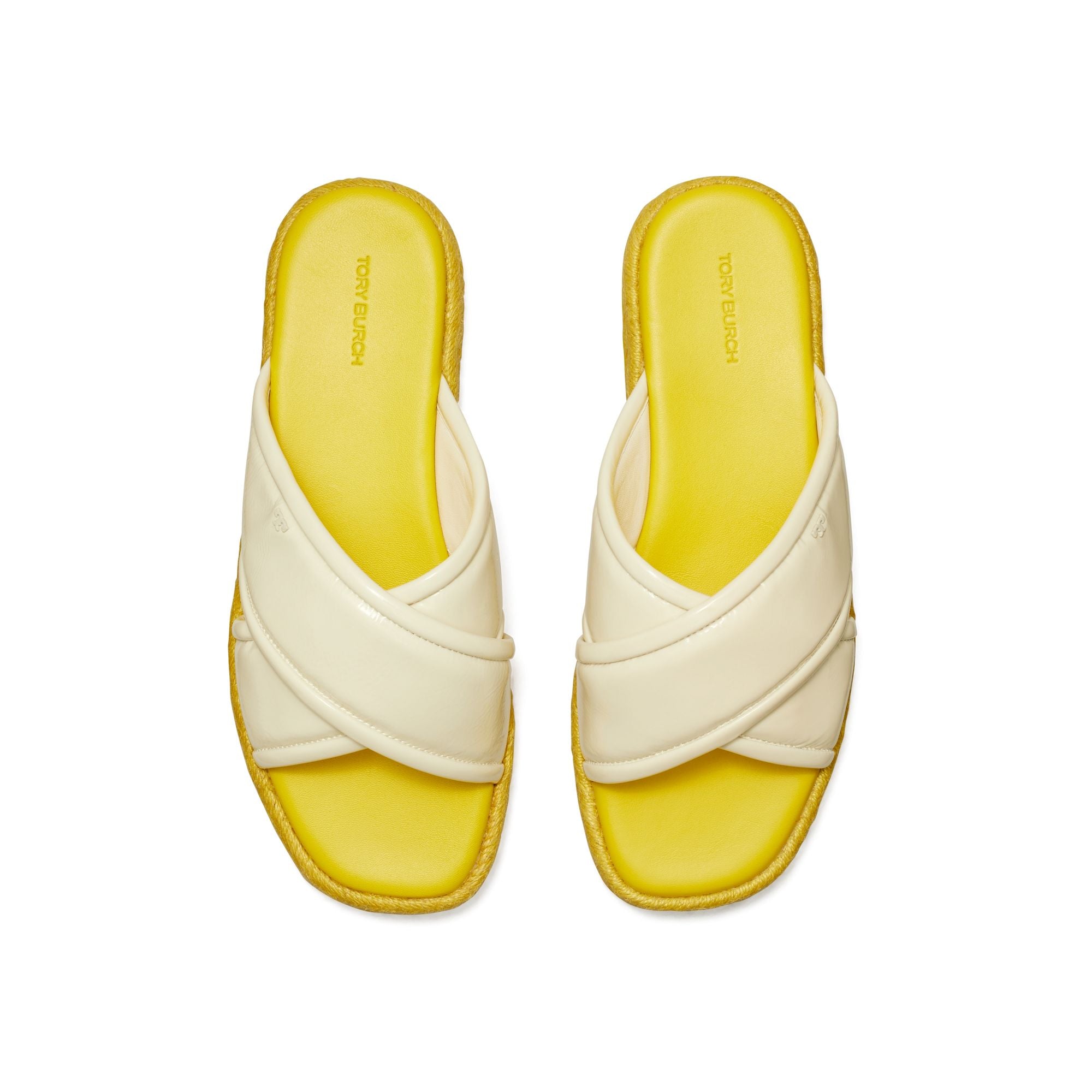 Women Criss Cross Espadrille - New Ivory/ Citrus
