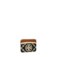 Women T Monogram Contrast Embossed Card Case - Black / New Cream