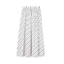 Women Variegated Stripe Poplin Skirt - Black/White