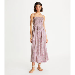 Women Ruffle Top Dress - Pink Tonal Ditsy