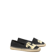 Women Raffia Embroidery Espadrille - Nero / Natural