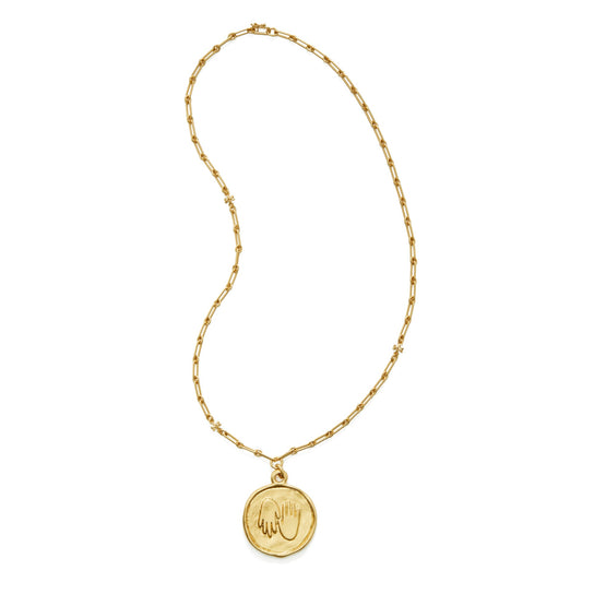 Women Roxanne Medallion Chain Necklace - Rolled Tory Gold